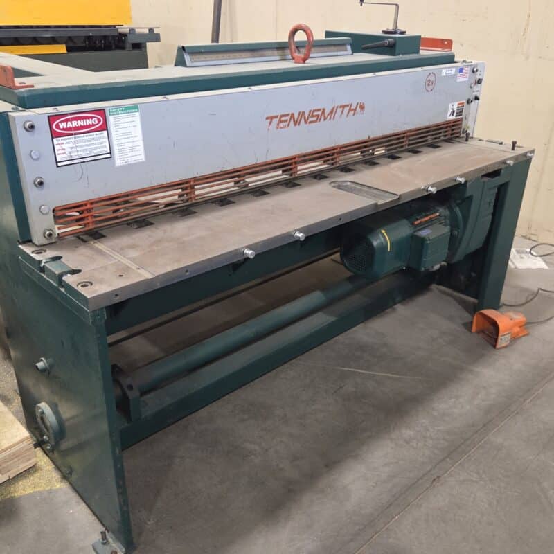 Tennsmith LM610 (6′ x 10ga.) Power Shear w/ 30″ manual backgauge, 2 front sheet supports, 5′ squaring arm wired 230V/3ph