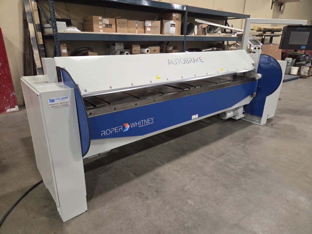 Roper Whitney AutoBrake AB1014O s/n 824-05-04 (10′ x 14ga.) w/ 61″ backgauge, Small Bending Bar, Orion CNC Control, Wired 230V/3ph