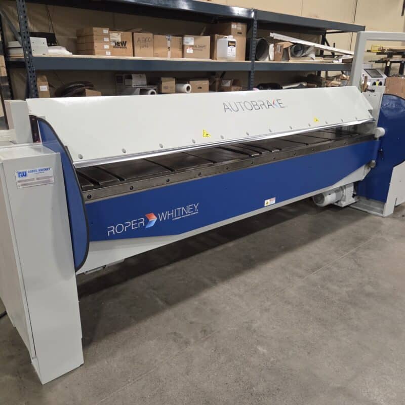 Roper Whitney AutoBrake AB1014O s/n 824-05-04 (10′ x 14ga.) w/ 61″ backgauge, Small Bending Bar, Orion CNC Control, Wired 230V/3ph