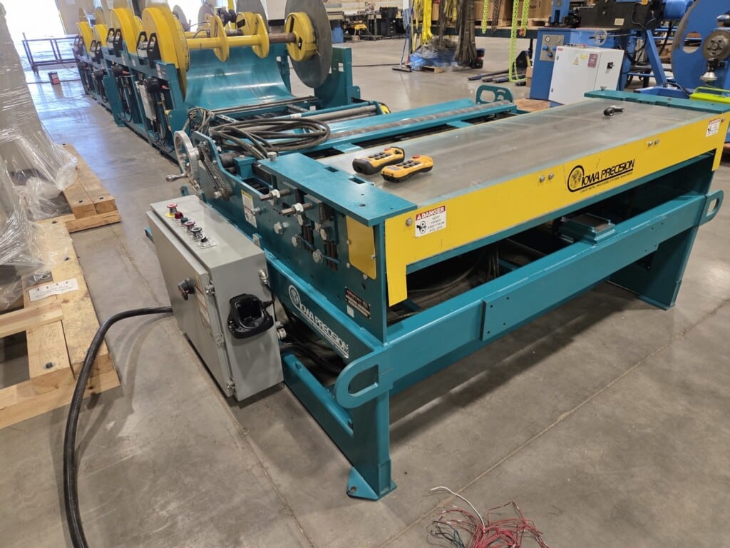 Iowa Precision Plasma Laser Coil Feed Model PLCF6016 s/n PLCF220412006 w/ 4 drop-in uncoilers Model GFD4S6012KLPHM s/n UC220412003 4 station auto select model CS4S-60, no beading
