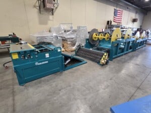 Used Iowa Precision Plasma Laser Coil Feed Year 2022 Model PLCF6016 s/n PLCF220412006 w/ 4 drop-in uncoilers Model GFD4S6012KLPHM s/n UC220412003 4 station auto select model CS4S-60