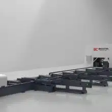 Titan Orbit Fiber Laser Tube Cutter for I-Beam, Round and Square Structural Steel. Cutting Head 360° Rotation & ±45° Bevel Cutting
